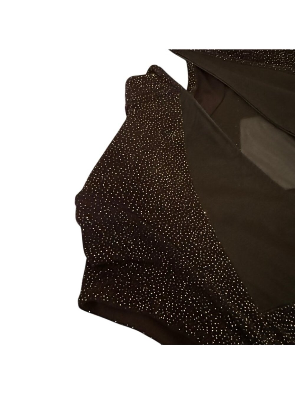 Evening Dress Womens 12 Curvy Black Mini Illusion Elegant Sparkle VTG Night Way - Picture 13 of 15